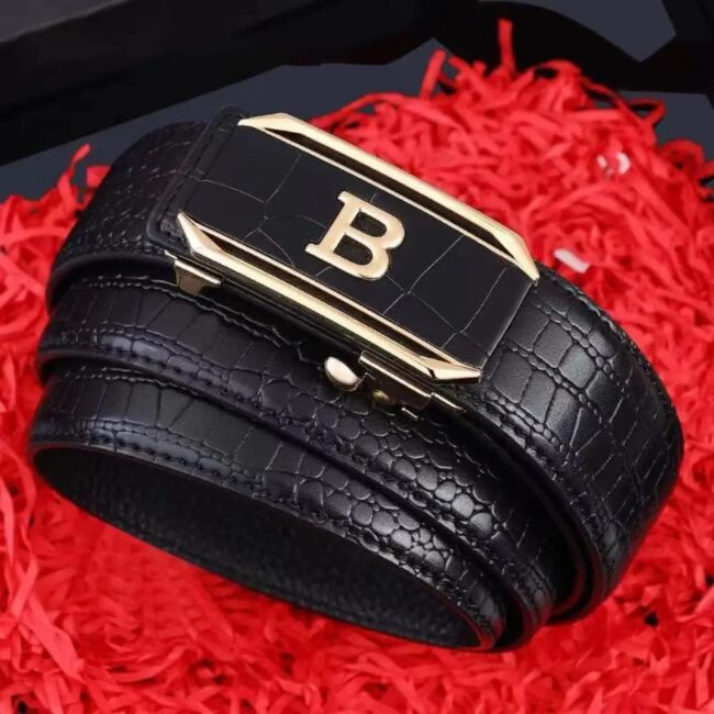 Casual Black Coffee Business Leather Belt Luxury Design