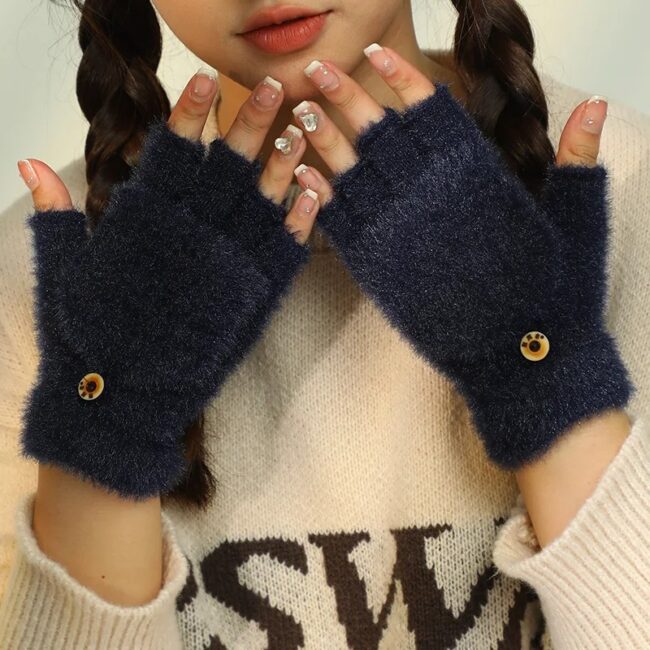 Flip Fingerless Half Finger Gloves Soft