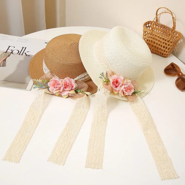 58CM Summer Straw Hat Top Panama Hat Women in Korean Style