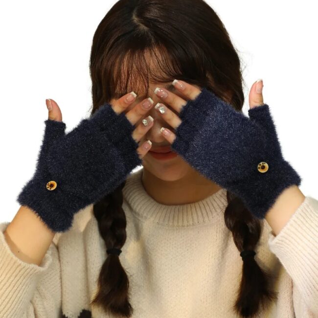 Flip Fingerless Half Finger Gloves Soft - Image 6