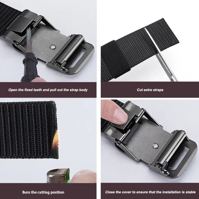Men Canvas Nylon Belt Automatic Buckle Belt Quick Release Casual Jeans Waistband - Image 4