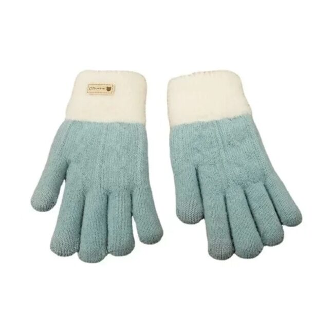 Knitted Wool Gloves for Women in Winter Plus Velvet and Thickening Cycling Warm Touch Screen Double Layer - Image 8