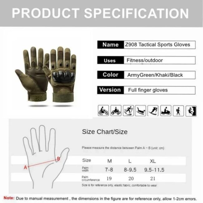 Motorcycle Camping and Hiking rock climbing Tactical Gloves - Image 7