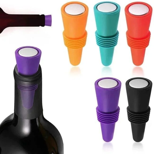 1PC Silicone Wine and Beverage Bottle Cap Set Leak Proof Champagne Bottles Sealer Stoppers Wine Cork Saver Stopper Reusable - Image 4