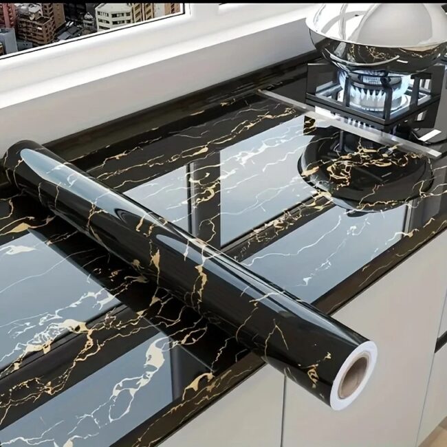 40cm decorative waterproof and mildew proof marble self-adhesive wallpaper bathroom cabinet countertop kitchen wall sticker - Image 8