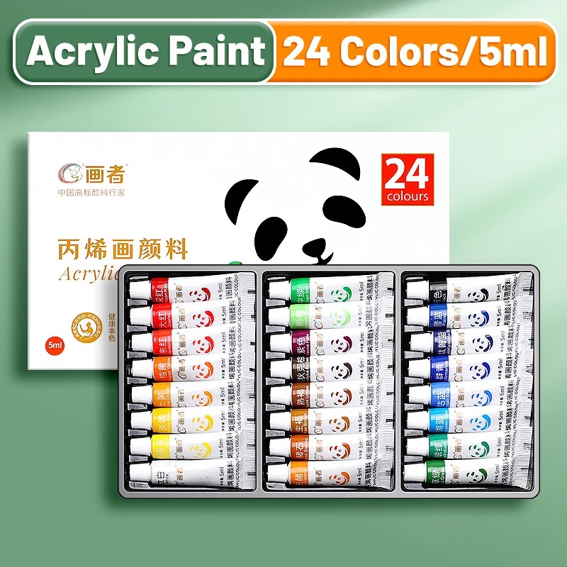 Acrylic Paint Set 12/18/24 Colors 5ml/0.17oz,Water-Proof Portable Art Rich Pigments for DlY Craft,Drawing,Painting,Canvas, Rock - Image 9