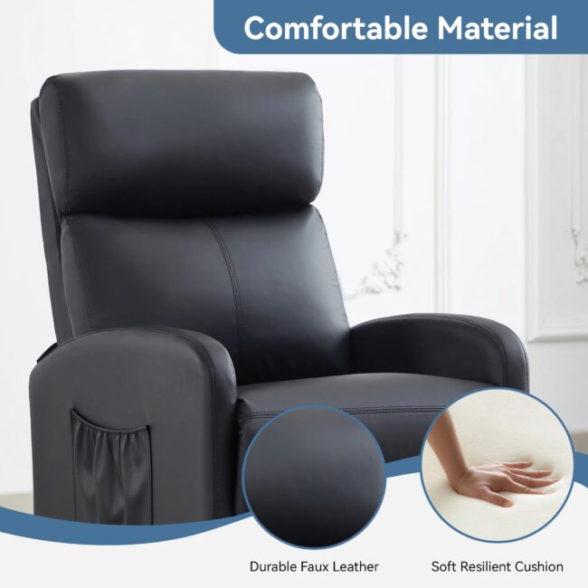 mcc direct Push Back Recliner Chair with Lumbar Support, Padded Backrest, Side Pocket and Adjustable Leg Rest for Home Theatre - Image 3