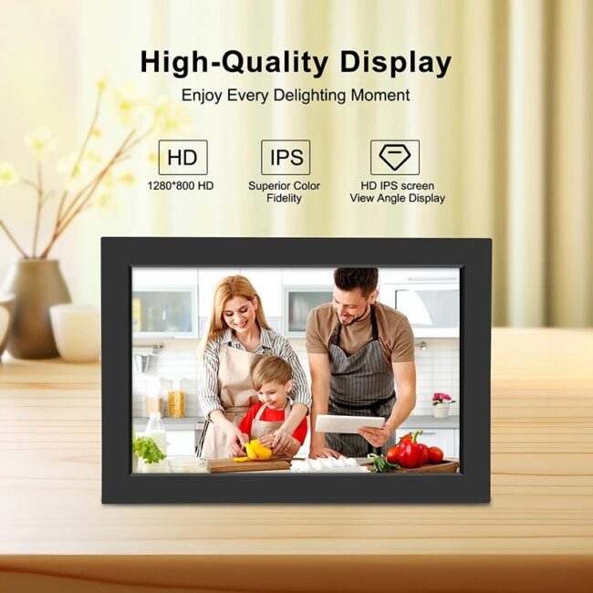 WiFi Digital Photo Frame 10.1 Inch 32GB Smart Digital Picture Frame with 1280x800 IPS HD Touch Screen Digital Frame Gift - Image 3