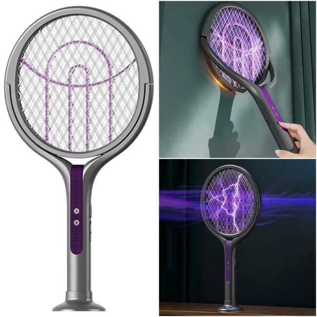 Rotating Head Mosquito Swatter Rechargeable Fly Zapper 2 in 1 Fly Killer and Mosquito Trap Lamp for Indoor and Outdoor - Image 6