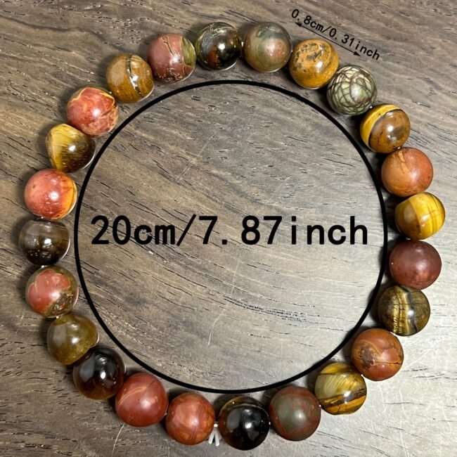 1pc/Protection Bracelet, Tiger Eye Stone and Matte Picasso Bracelet for Men, Picasso Jasper Bracelet, Tiger Eye Stone Bracelet H