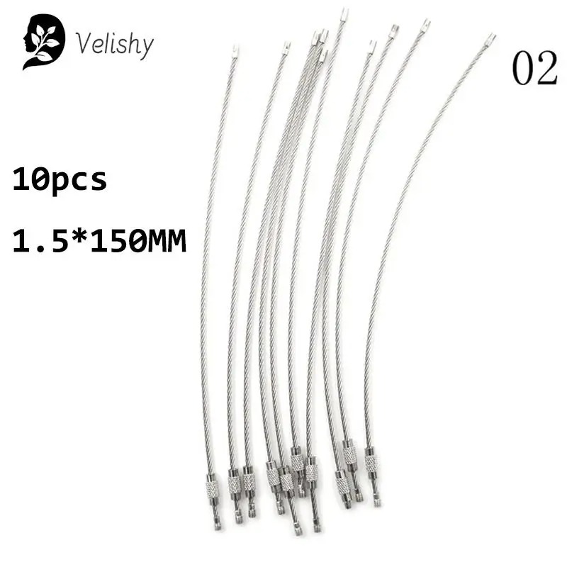 10Pcs Wire Rope Key Chain Stainless Steel Wire Keychain Carabiner Cable Key Ring Outdoor Hiking - Image 2