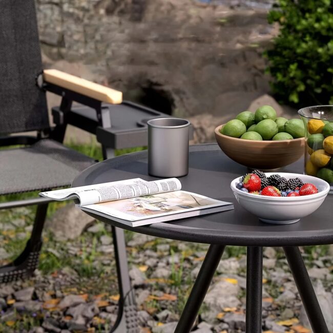 Folding Small Round Table With Tripod Base Portable lightweight Camp BBQ Grill Table Outdoor Picnic Fishing Table Coffee Table - Image 6
