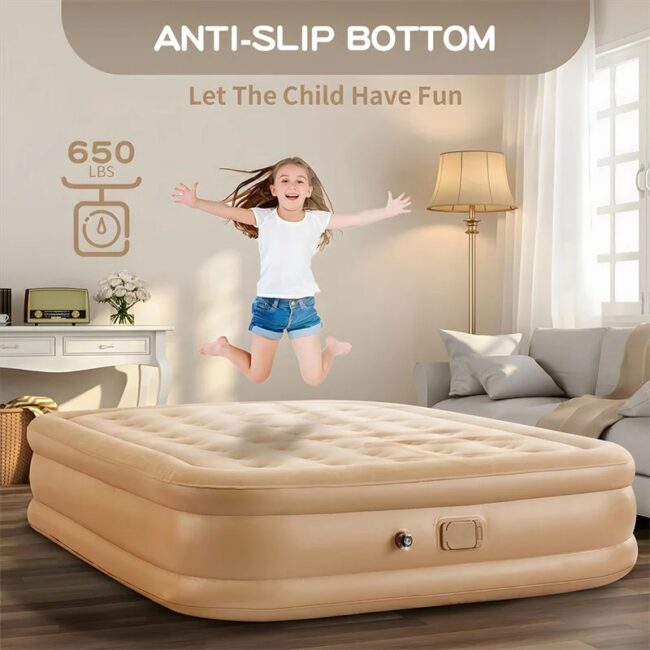 Camping Air bed with Backrest 2 Persons Inflatable Mattress Camping Folding Home Indoor Outdoor Air Cushion 48cm High Bed