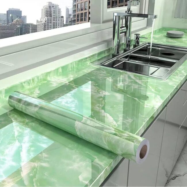 40cm decorative waterproof and mildew proof marble self-adhesive wallpaper bathroom cabinet countertop kitchen wall sticker - Image 17
