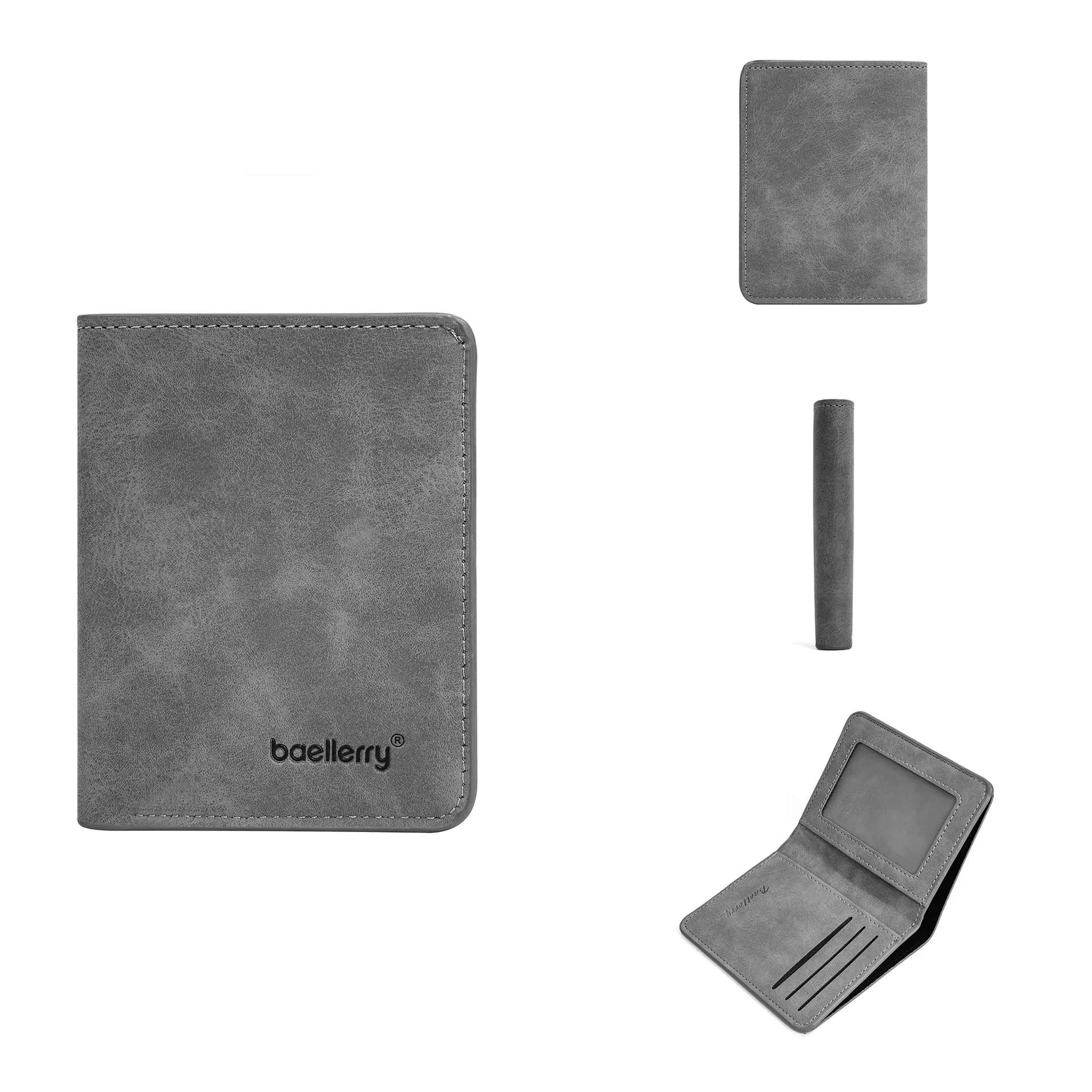 Men's Wallet Slim Sanded Leather Multi Card Holder Minimalist Casual Business Wallet for Men Compact Multi Function Short Wallet - Image 12