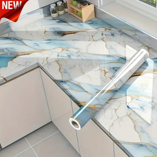 40cm decorative waterproof and mildew proof marble self-adhesive wallpaper bathroom cabinet countertop kitchen wall sticker - Image 22