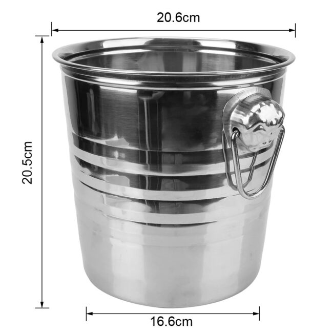 Wine Beer Cooler Bucket 5L Stainless Steel Ice Cube Maker For KTV Bar Kitchen Party Barware Champagne Wine Beer Bucket - Image 6