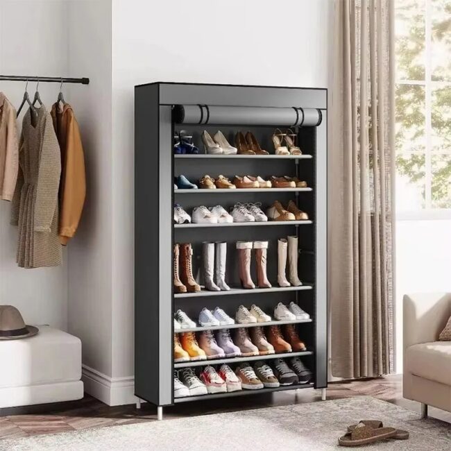 Simple shoe rack rack door door household dormitory joints with multi-function dustproof storage artifact assembly shoe cabinet - Image 4
