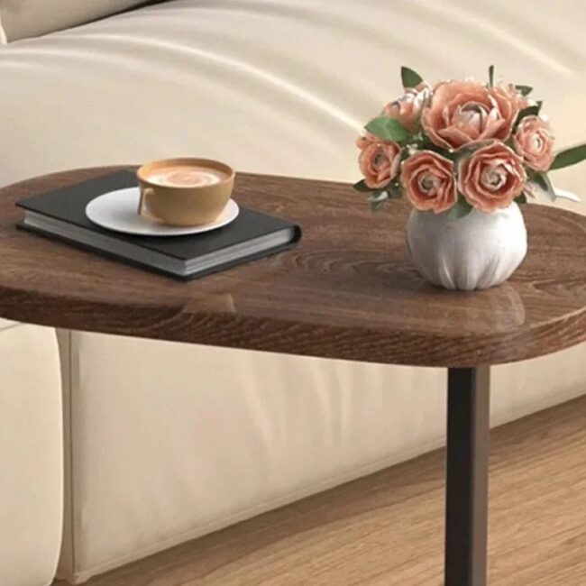 C-shaped Side Table Small Coffee Table Living Room Sofa Table Home Portable Modern Light Luxury Style Home Compact Coffee Table - Image 5