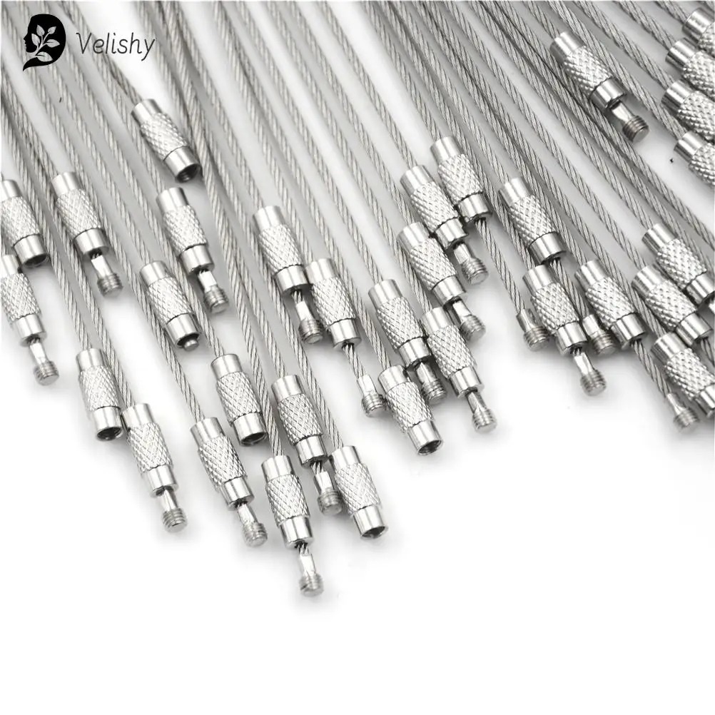 10Pcs Wire Rope Key Chain Stainless Steel Wire Keychain Carabiner Cable Key Ring Outdoor Hiking - Image 6