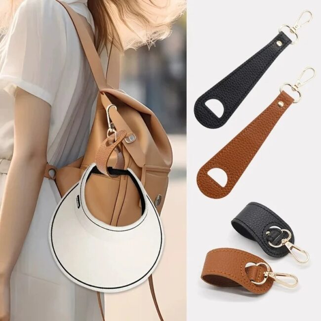 Travel Leather Hat Clip Golf Baseball Cap Holder Summer Hat Strap Towel Glove Hook Wallet Buckle Hands-free Bag Latch Clips