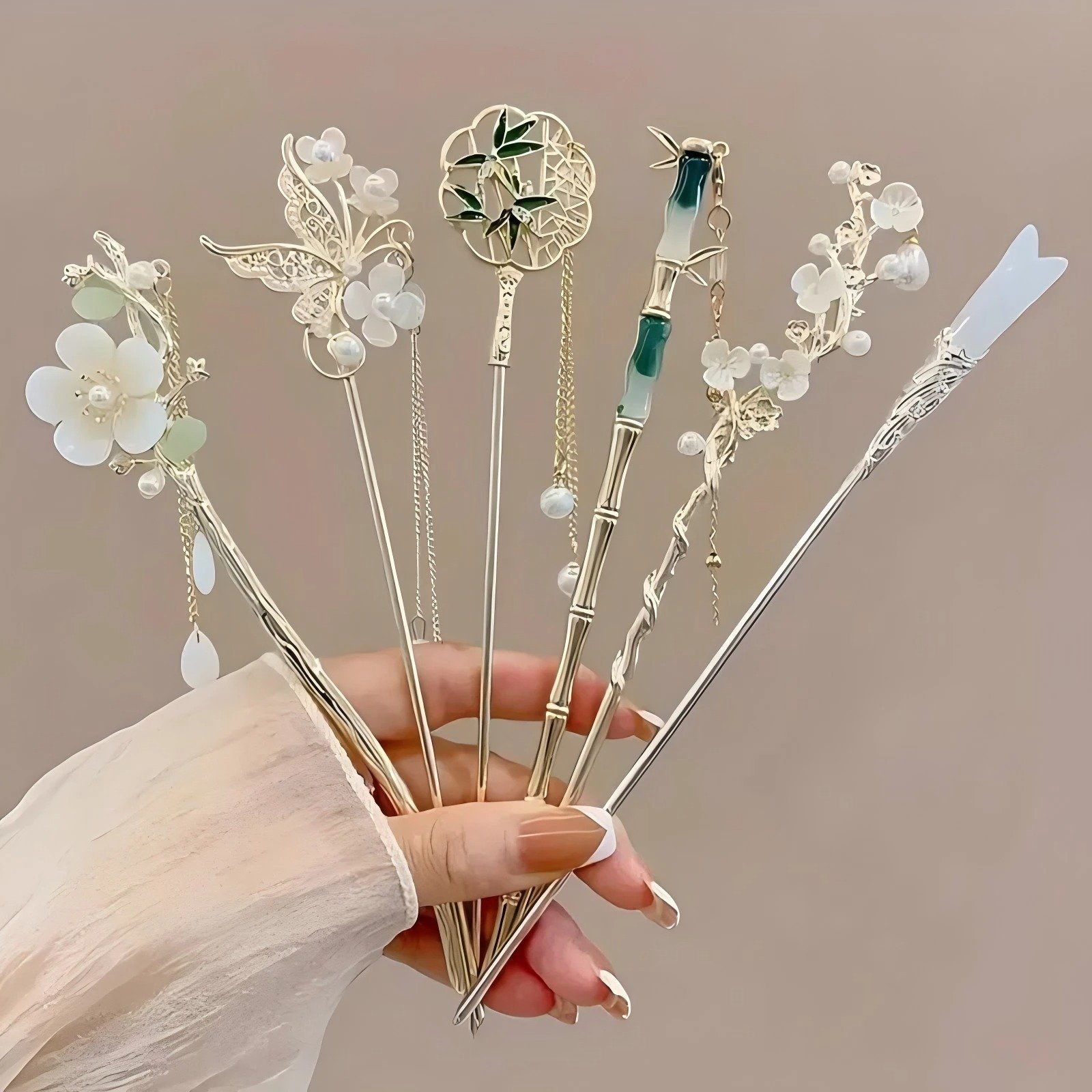 Elegant Chinese Style Hair Clip Tassel Hair Stick Traditional Floral Design Hairstyle Accessory Women Jewelry Hairpin Hairneedle - Image 4