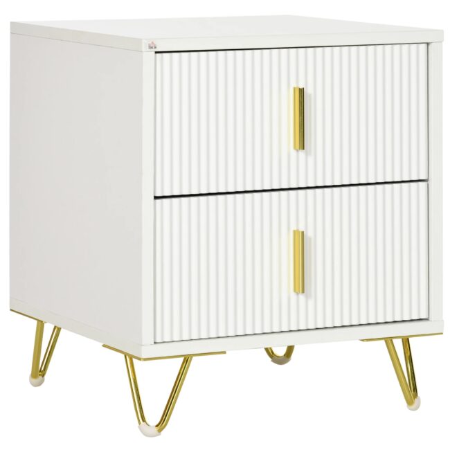 HOMCOM 3 Drawer Dresser, Chest of Drawers Storage Cabinet, White - Image 5