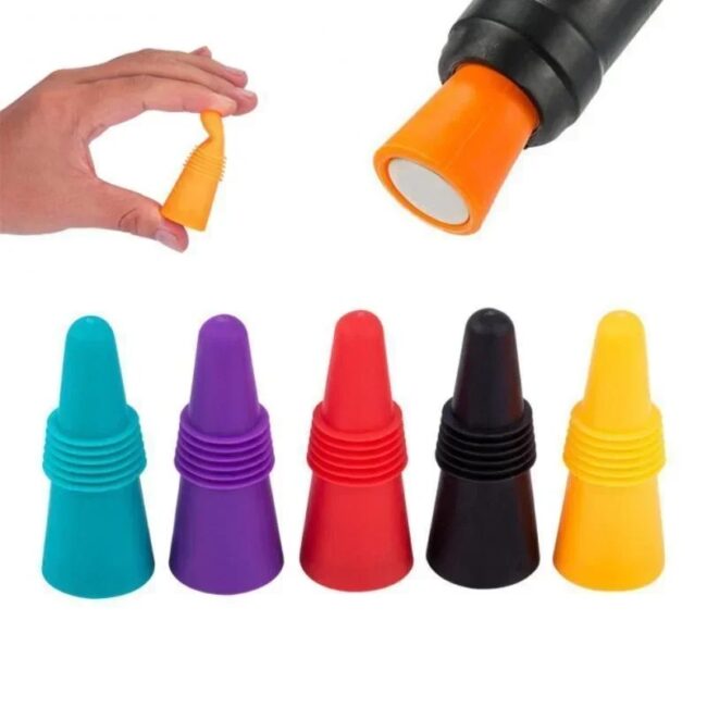 1PC Silicone Wine and Beverage Bottle Cap Set Leak Proof Champagne Bottles Sealer Stoppers Wine Cork Saver Stopper Reusable - Image 6