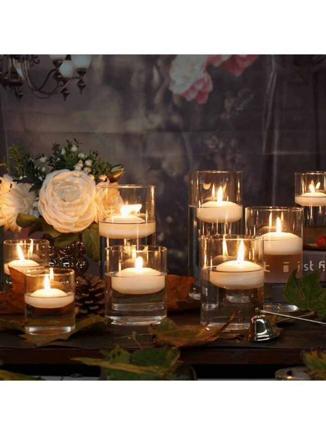 Clear Cylinder Glass Candle Holder Pillar High Borosilicate Glass Candle Holder Vase Wedding Party Decor(Candles Not Included) - Image 4