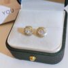 18k gold 18 k Woman Stud Earrings Unusual Earings Trend Piercing Small Crystal Vintage Ear Cuffs For Party Women's Jewelry