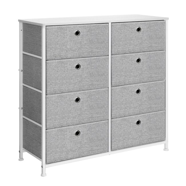 SONGMICS Chest of Drawers, Storage Unit with 8 Easy Pull Fabric Drawers, Dresser, Organiser Unit with Metal Frame - Image 4