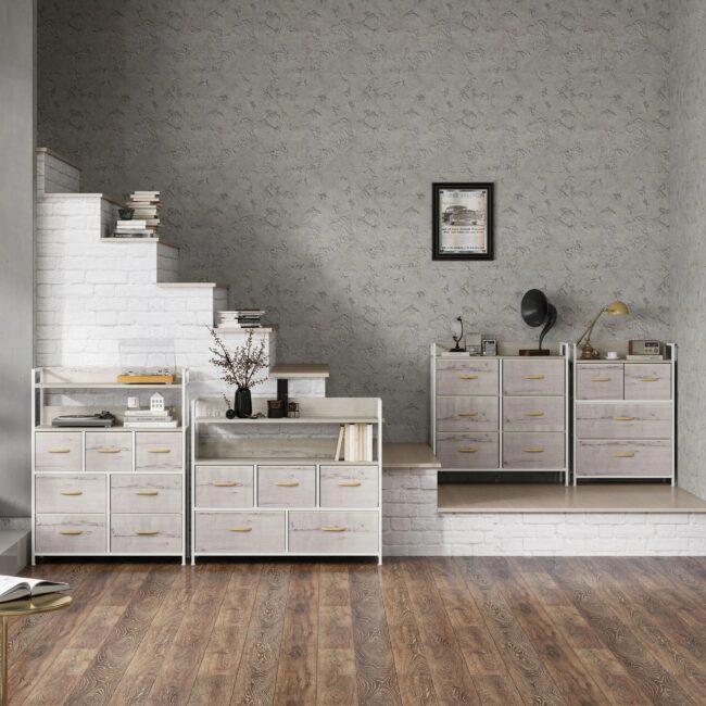 HOMCOM Bedroom Chest of Drawers 6 Drawer Dresser w/ Shelf, Natural - Image 5
