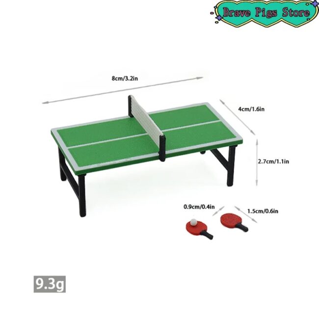 1:12 Miniature Table Tennis Racket Model Table Tennis Table Decor Accessories - Image 5