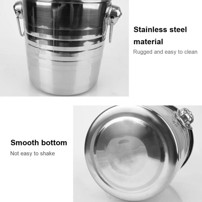 Wine Beer Cooler Bucket 5L Stainless Steel Ice Cube Maker For KTV Bar Kitchen Party Barware Champagne Wine Beer Bucket - Image 3