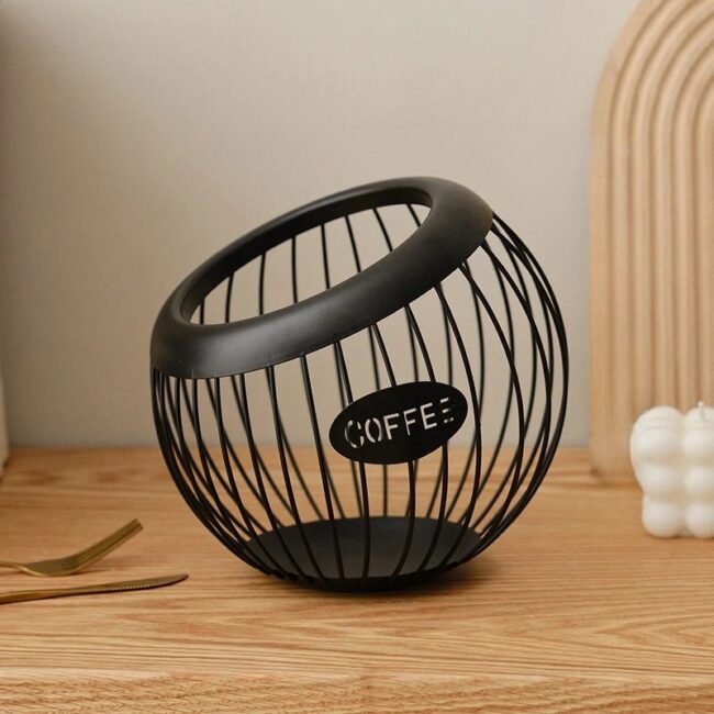 Iron craft fruit basket, coffee capsule storage basket, desktop decoration, tea table, snacks, dried fruits, candy storage - Image 7