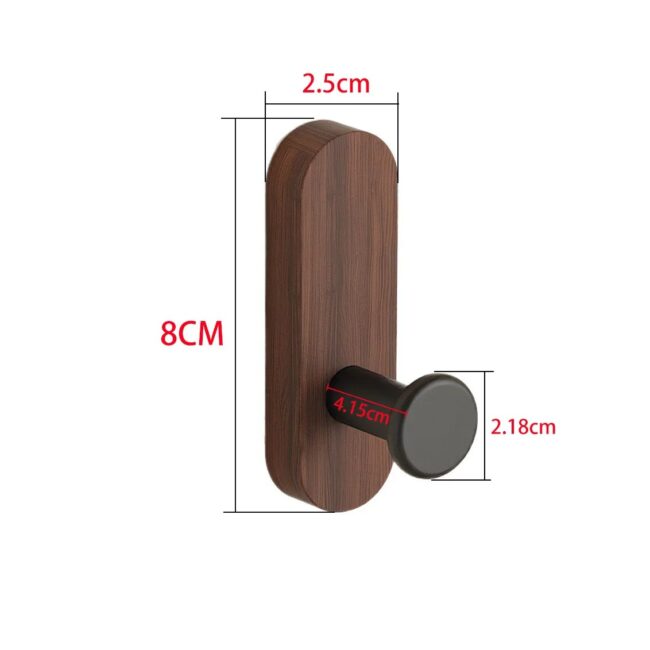 Self Adhesive Mounted Walnut Wood Wall Hooks for Hanging Coat Towel Clothes Blanket Hat Backpack Robe Entryway Key Holder - Image 4