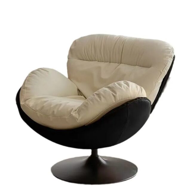 X&D Nordic Single Rotating Sofa Modern Simple Home Living Room Balcony Bedroom Eggshell Chair Light Luxury Lazy Rocking Chair - Image 5