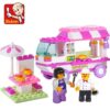 102PCS Building Blocks Set Friends City Van Snack House Car Dog Wagon Educational Bricks Figures Toy for Children Christmas Gift