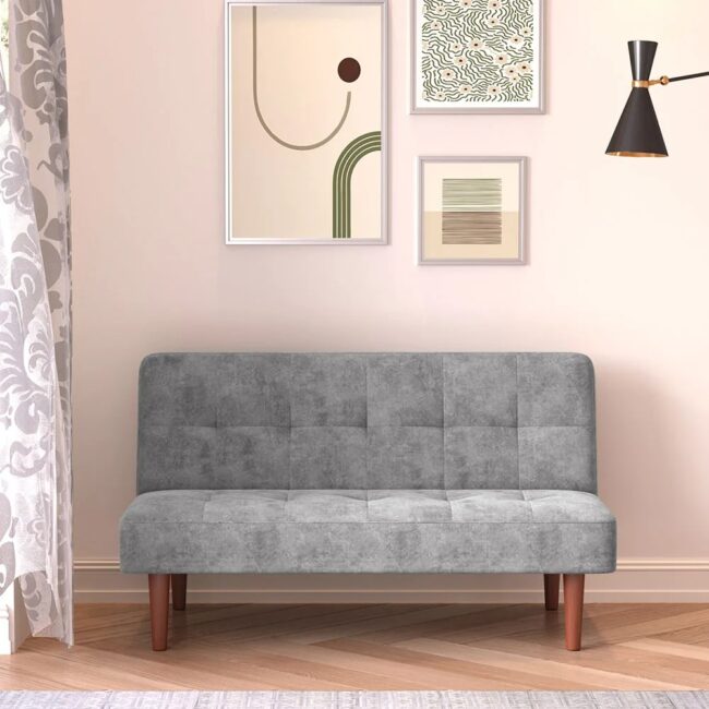 Small Modern 2-Seater Padded Convertible Sofa Bed with Wooden Legs Livingroom Home Decoration Modern Classic - Image 6