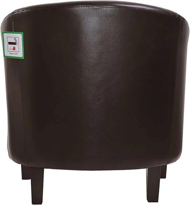 mcc direct Relaxing Tub Chair, Black PU Leather Tub Chair Armchair, Club Chair Living Room, Bedroom Lounge Reception Upholstered - Image 4