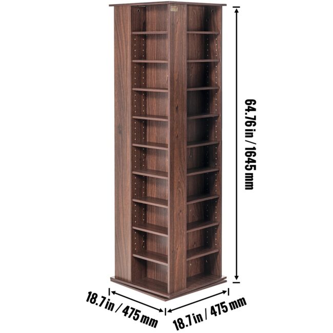 SucceBuy Media Storage Cabinet Rotating Media Tower Protects And Organizes Music Movie Video Games CD or Memorabilia Collections - Image 7