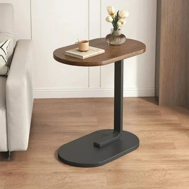 C-shaped Side Table Small Coffee Table Living Room Sofa Table Home Portable Modern Light Luxury Style Home Compact Coffee Table - Image 3