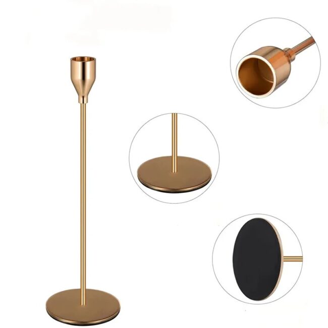 3Pcs/Set Chinese Style Metal Candle Holders Simple Golden Wedding Decoration Bar Party Living Room Decor Home Decor Candlestick - Image 3
