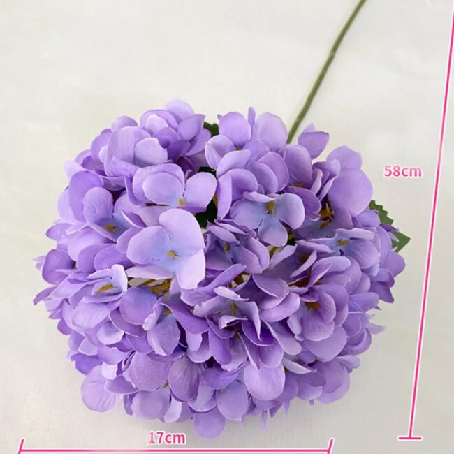 58cm Artificial Flowers Silk Hydrangea Bouque for Wedding Home Party Living Room Table Decoration Accessories - Image 3