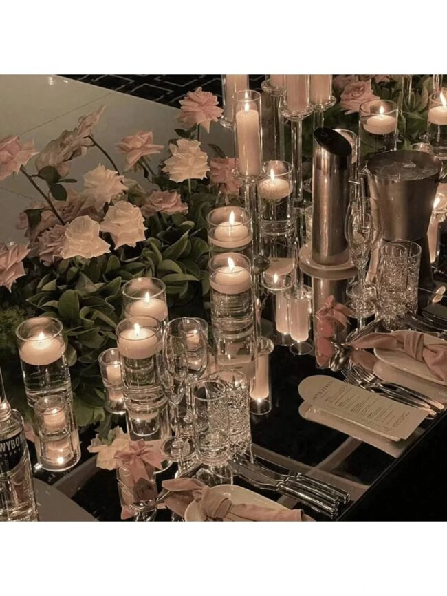 Clear Cylinder Glass Candle Holder Pillar High Borosilicate Glass Candle Holder Vase Wedding Party Decor(Candles Not Included) - Image 5