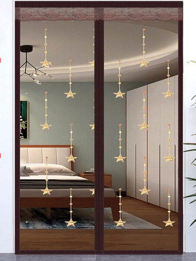 New Embroidery Magnetic Screen Door Curtain Anti Mosquito Insect Fly Bug No Punching Curtains Living Room Door Screens Mesh Home - Image 2