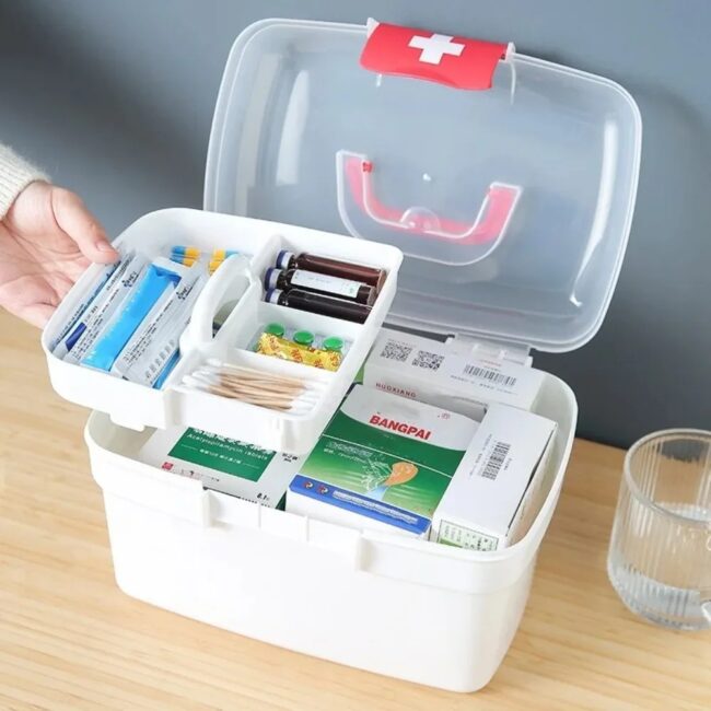 Large Capacity Medicine Organizer Storage Container Family Chest Portable Emergency Kit Box - Image 5