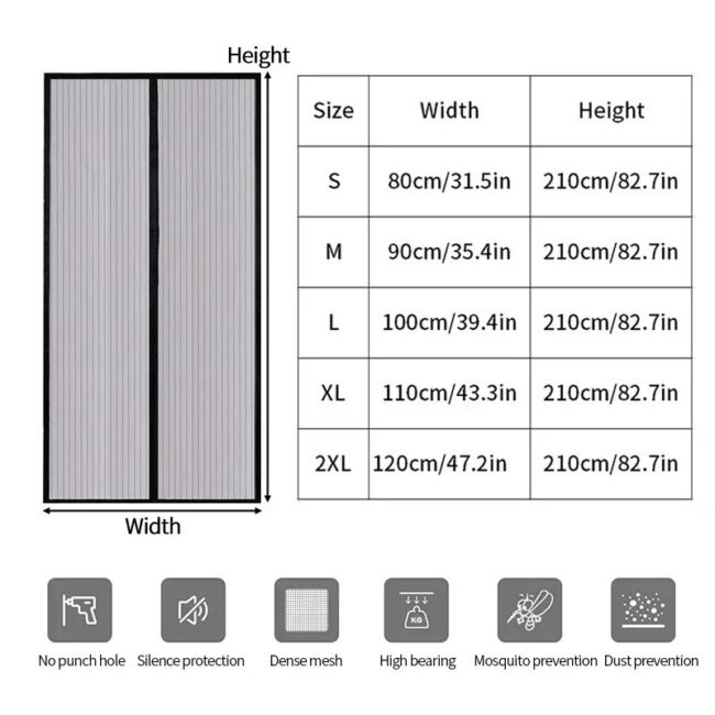 Anti Mosquito Door Curtain Invisible Ventilate Door Screen No Punching Magnetic Automatic Closing Anti Fly Bug Insect Screen - Image 4