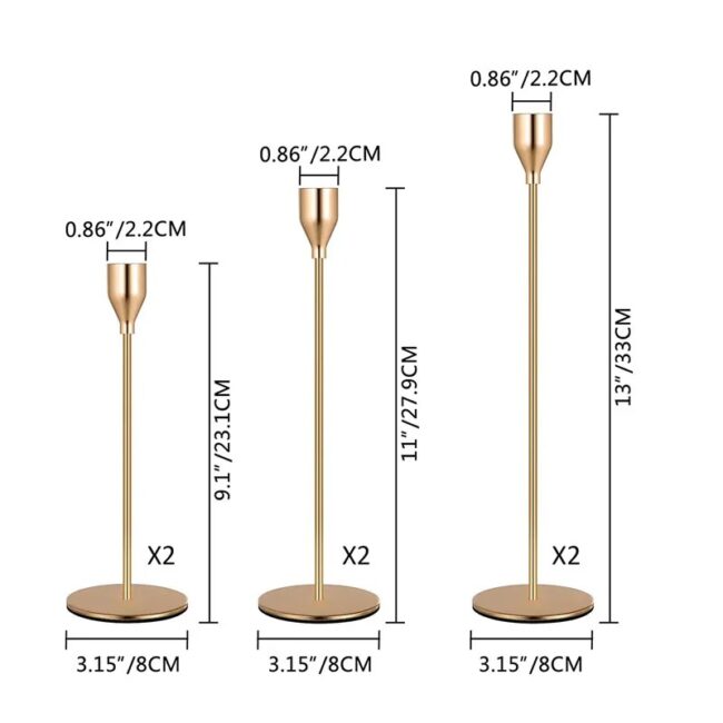 3Pcs/Set Chinese Style Metal Candle Holders Simple Golden Wedding Decoration Bar Party Living Room Decor Home Decor Candlestick - Image 7