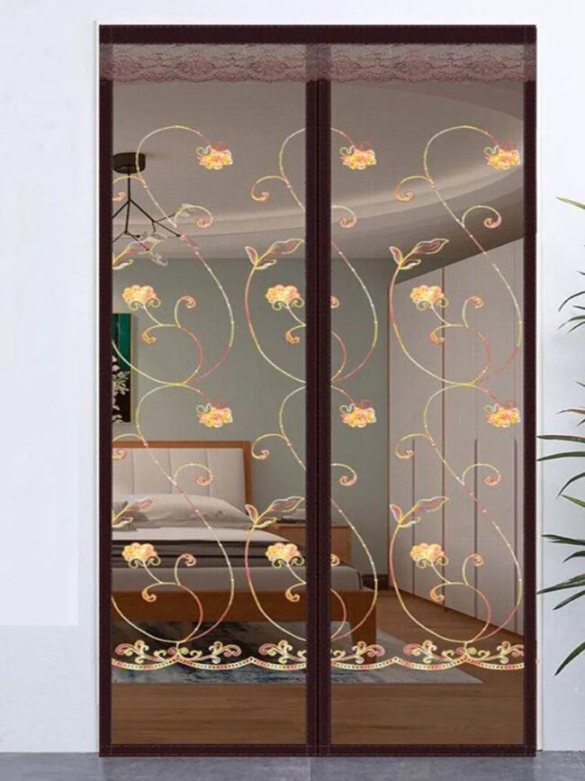 New Embroidery Magnetic Screen Door Curtain Anti Mosquito Insect Fly Bug No Punching Curtains Living Room Door Screens Mesh Home - Image 4